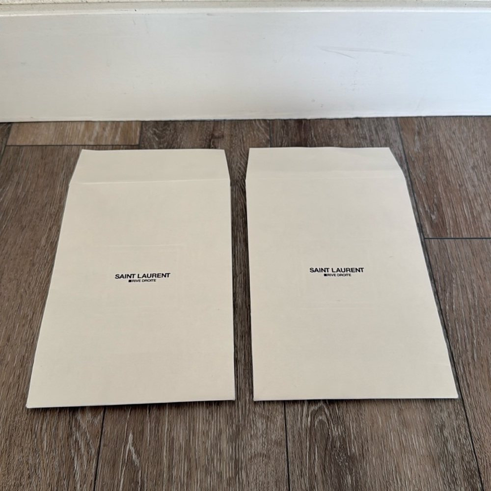 YSL Rive Droite white shopping bags